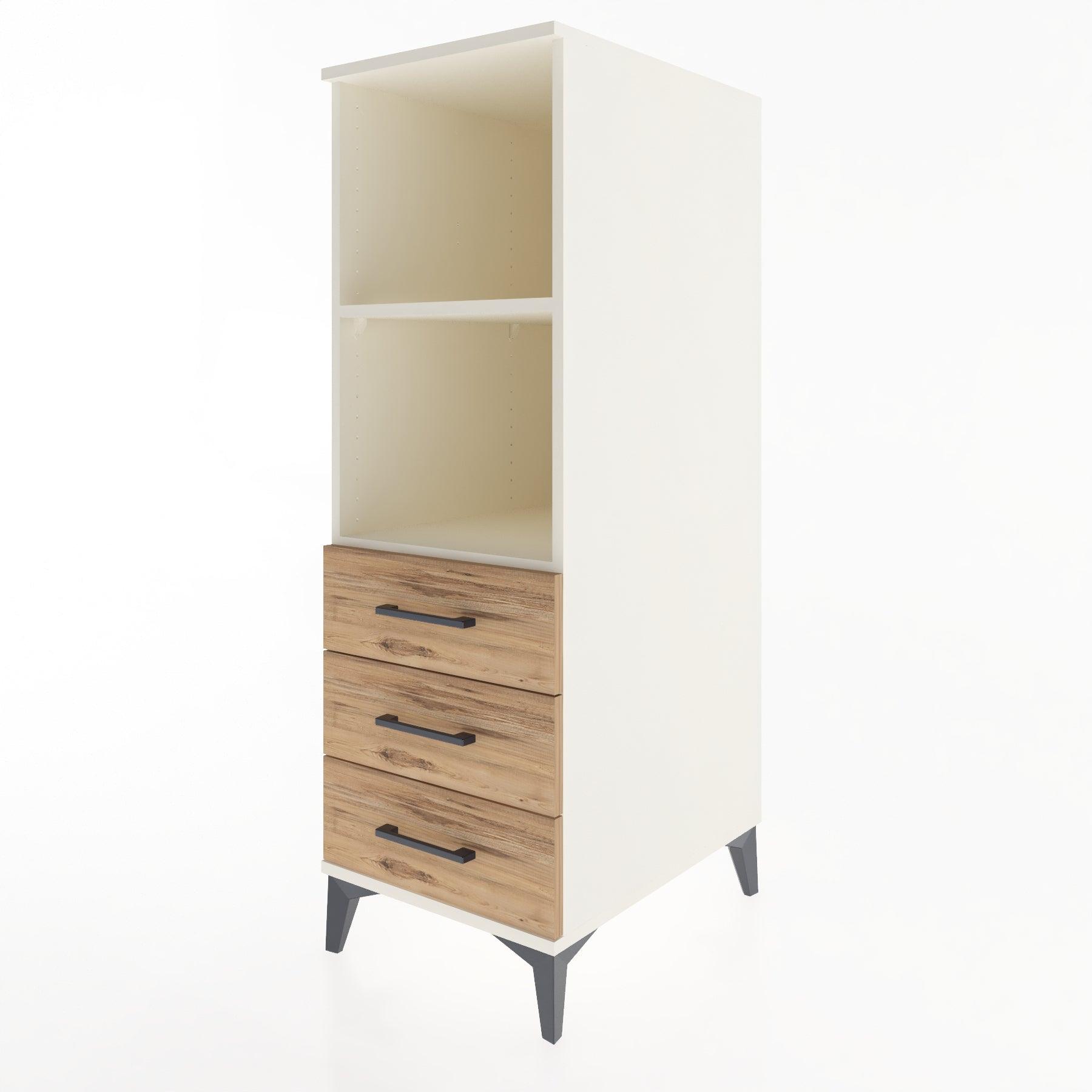 Woodntry Modular Cabinet Moonstone 44x59x122 cm with Drawers and Shelves CR116-1