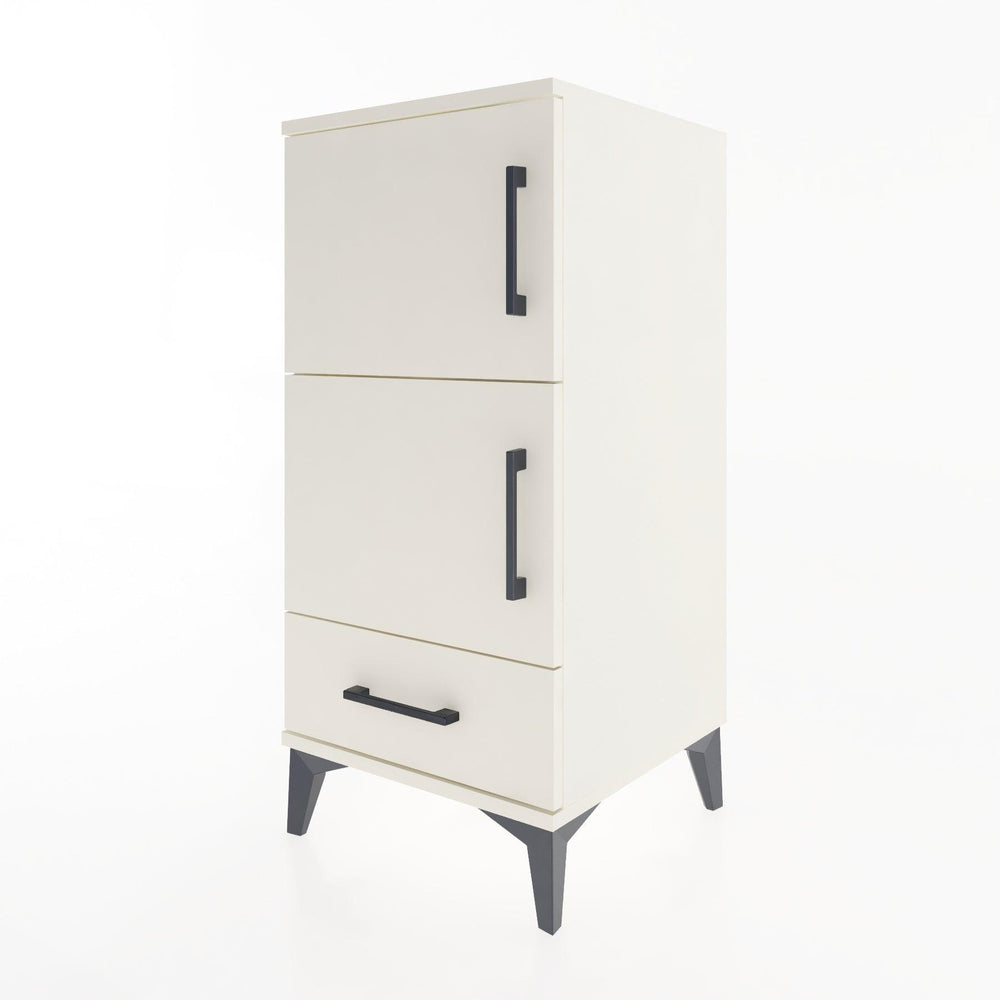 Woodntry Modular Nightstand Moonstone 44x44x84 cm with Cover and Drawer KC38-1