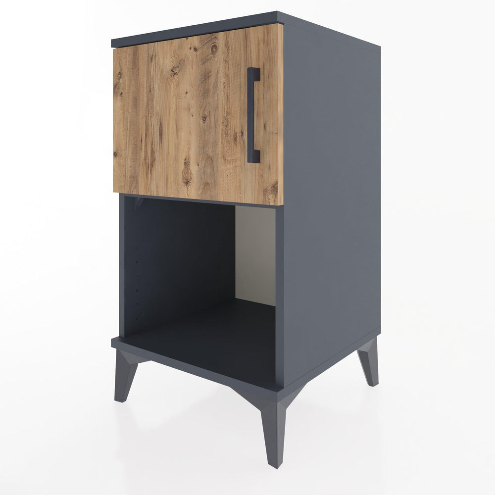 Woodntry Modular Nightstand Anthracite 44x44x68 cm with Cover and Shelf KR16-2