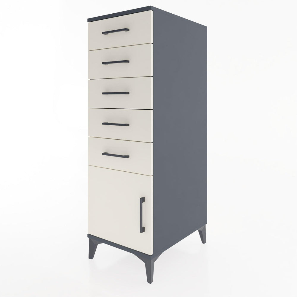 Woodntry Modular Cabinet Anthracite 44x30x122 cm with Doors and Drawers KC66-2