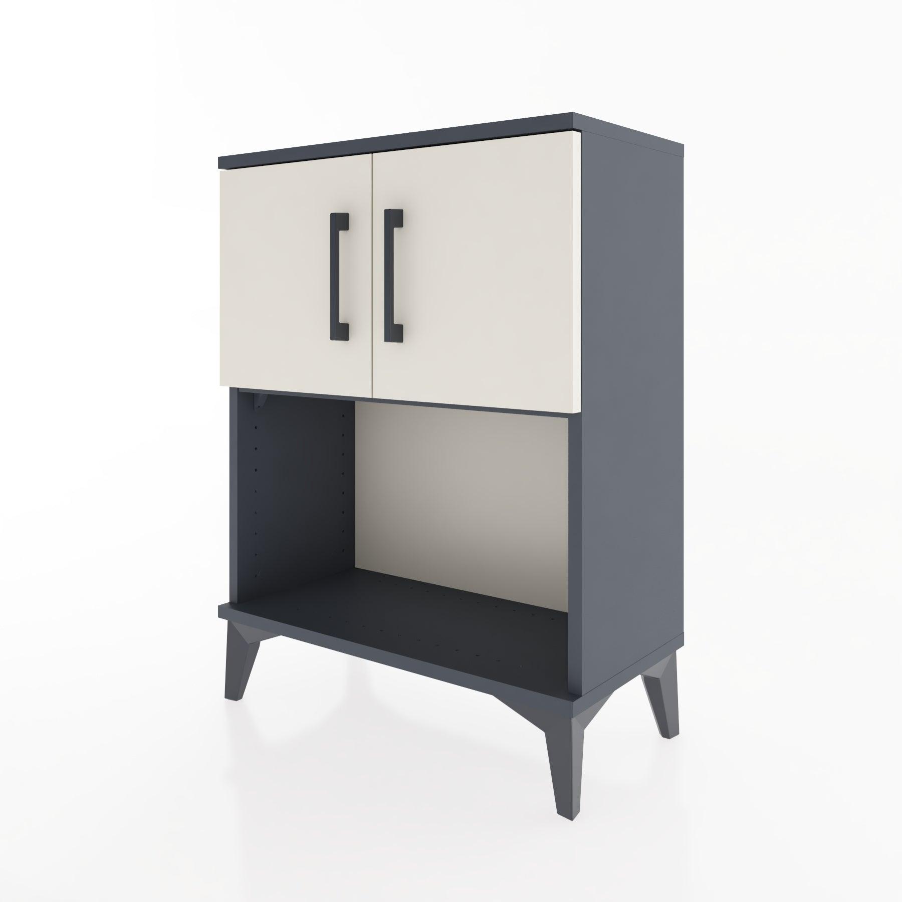 Woodntry Modular Nightstand Anthracite 60x30x68 cm with Cover and Shelf KR16-2