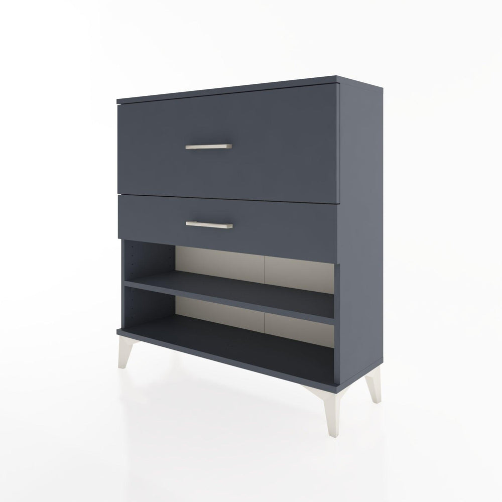 Woodntry Modüler Şifonyer Antrasit 88x30x84 cm Çekmeceli ve Raflı CR16-2