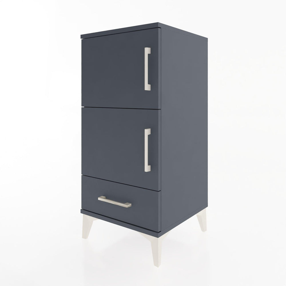 Woodntry Modular Nightstand Anthracite 44x44x84 cm with Cover and Drawer KC38-2