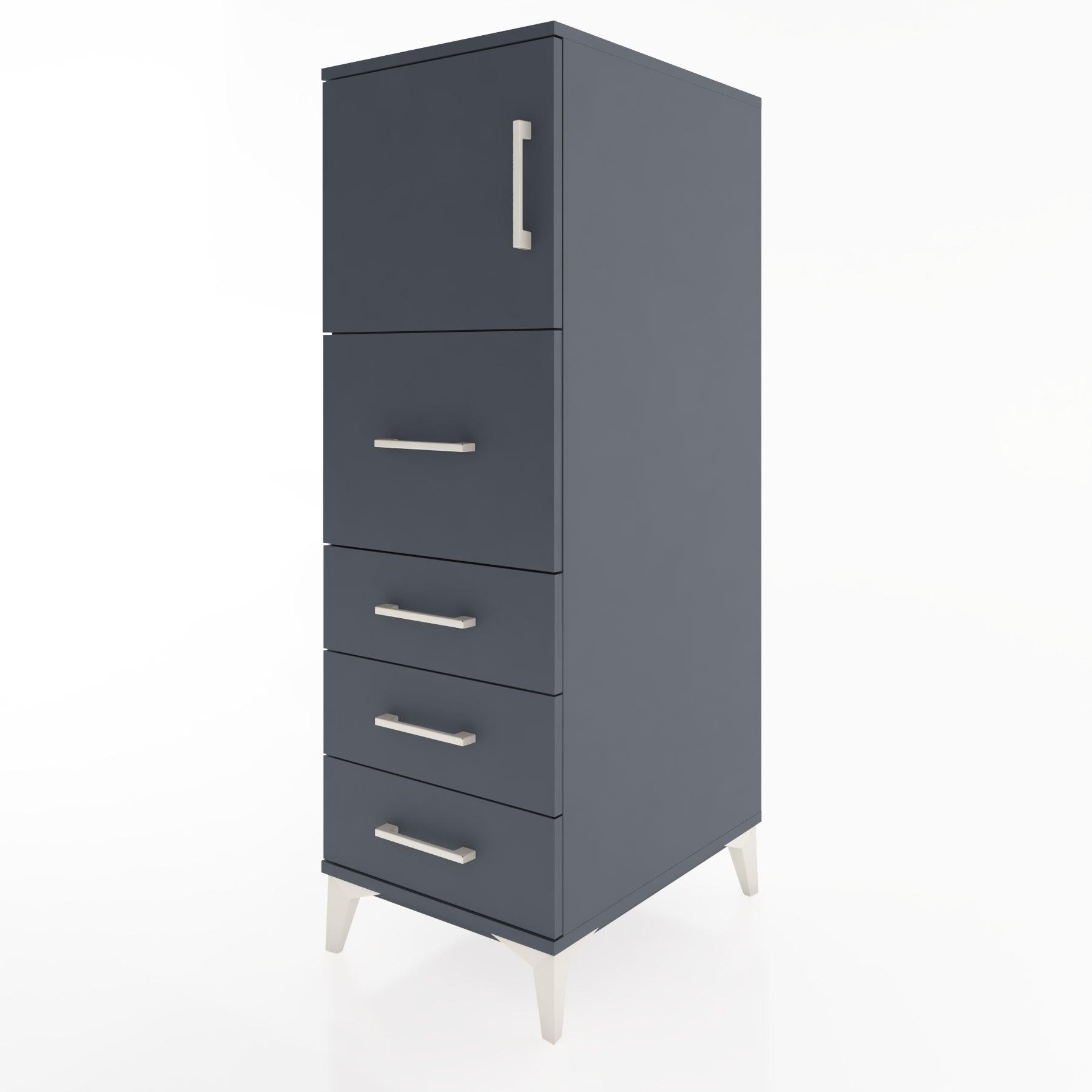 Woodntry Modular Cabinet Anthracite 44x30x122 cm with Doors and Drawers KC16-2