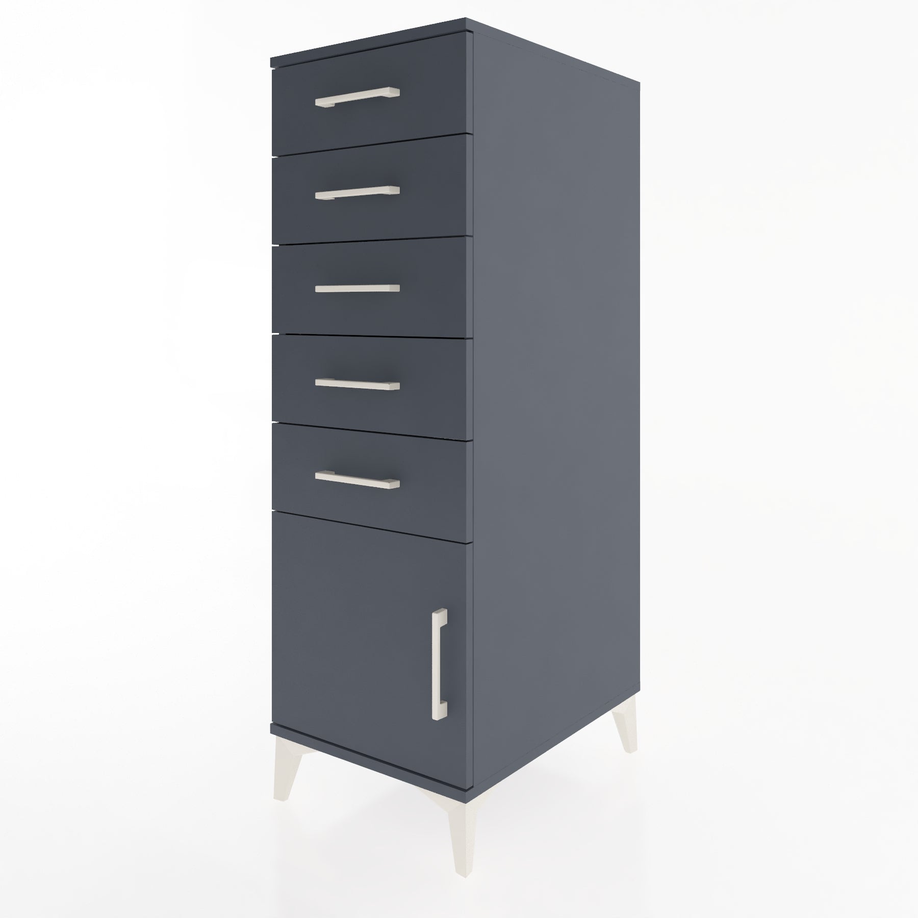 Woodntry Modular Cabinet Anthracite 44x59x122 cm with Doors and Drawers KC66-2