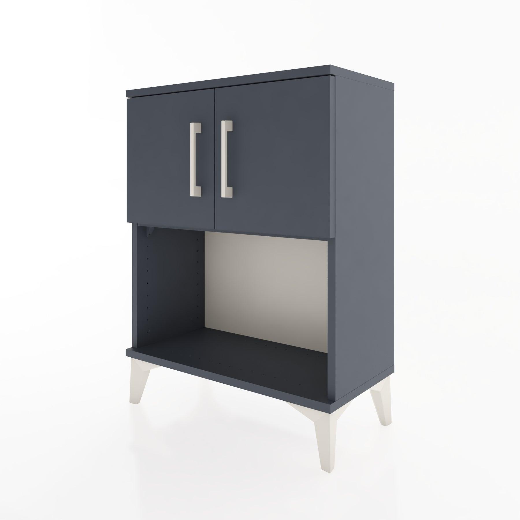 Woodntry Modular Nightstand Anthracite 60x30x68 cm with Cover and Shelf KR16-2