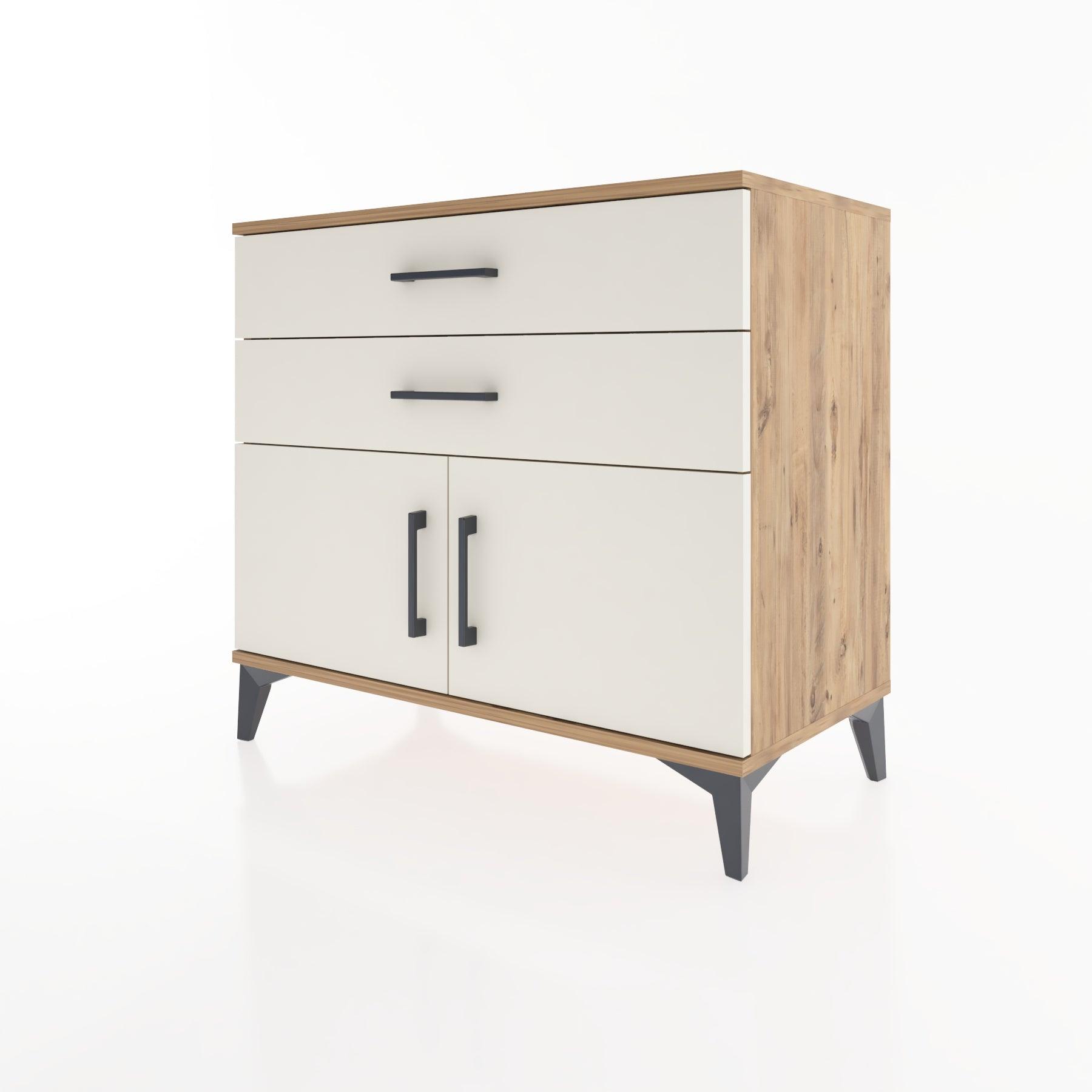Woodntry Modüler Şifonyer Çam 88x44x68 cm Kapaklı ve Çekmeceli KC16-3