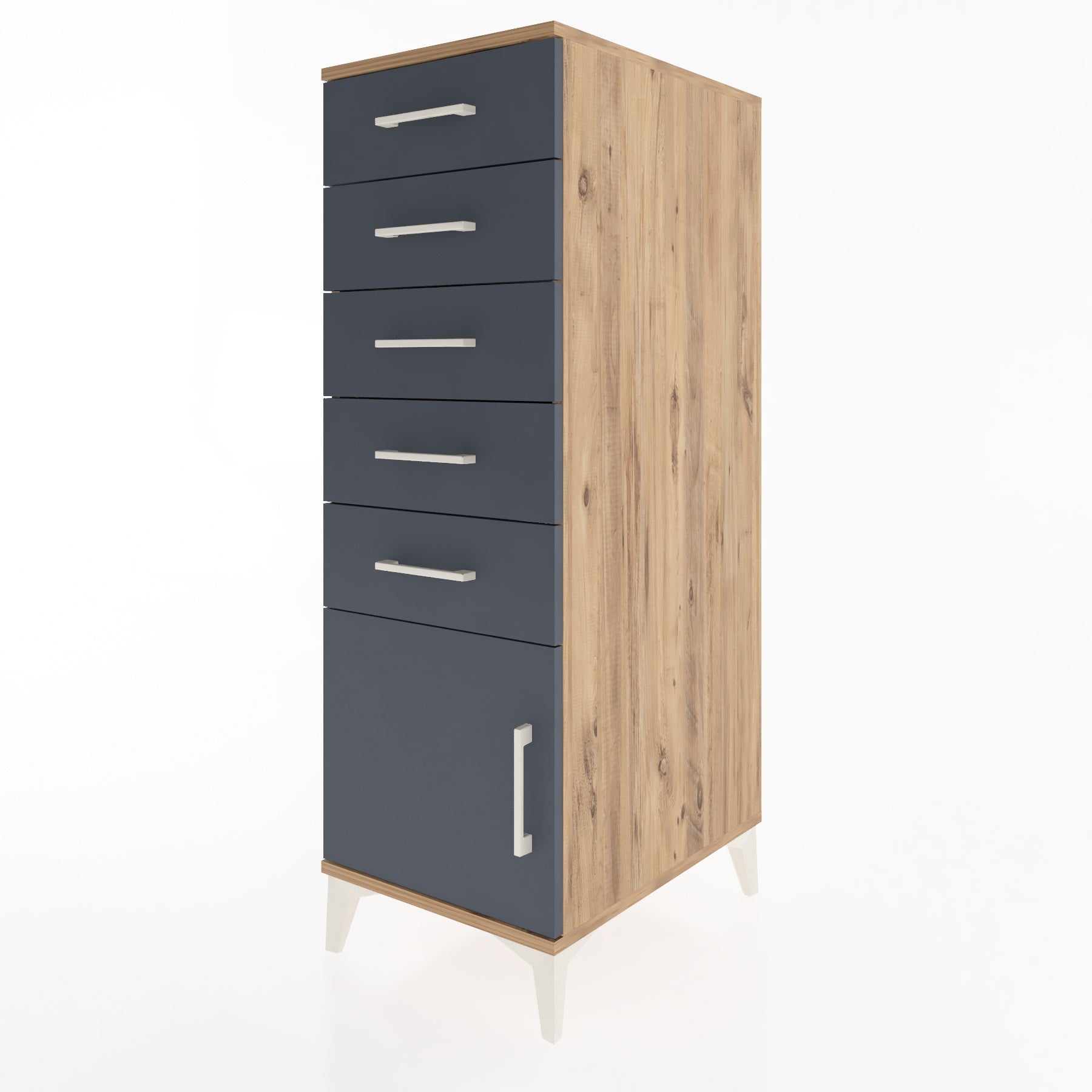 Woodntry Modular Cabinet Pine 44x59x122 cm with Doors and Drawers KC66-3