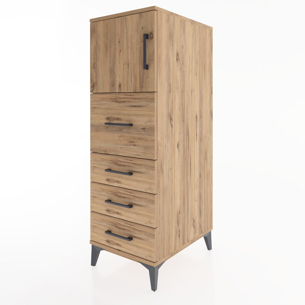 Woodntry Modular Cabinet Pine 44x30x122 cm with Doors and Drawers KC16-3