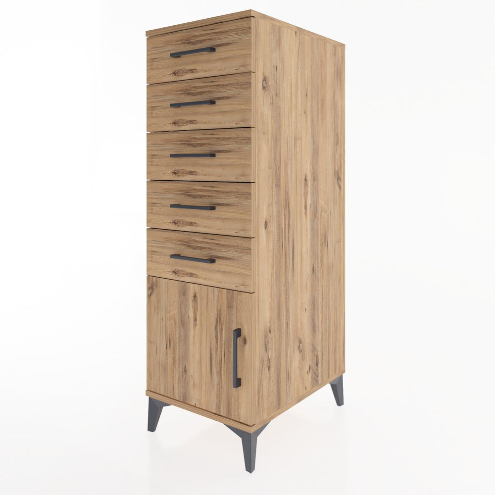 Woodntry Modular Cabinet Pine 44x30x122 cm with Doors and Drawers KC66-3
