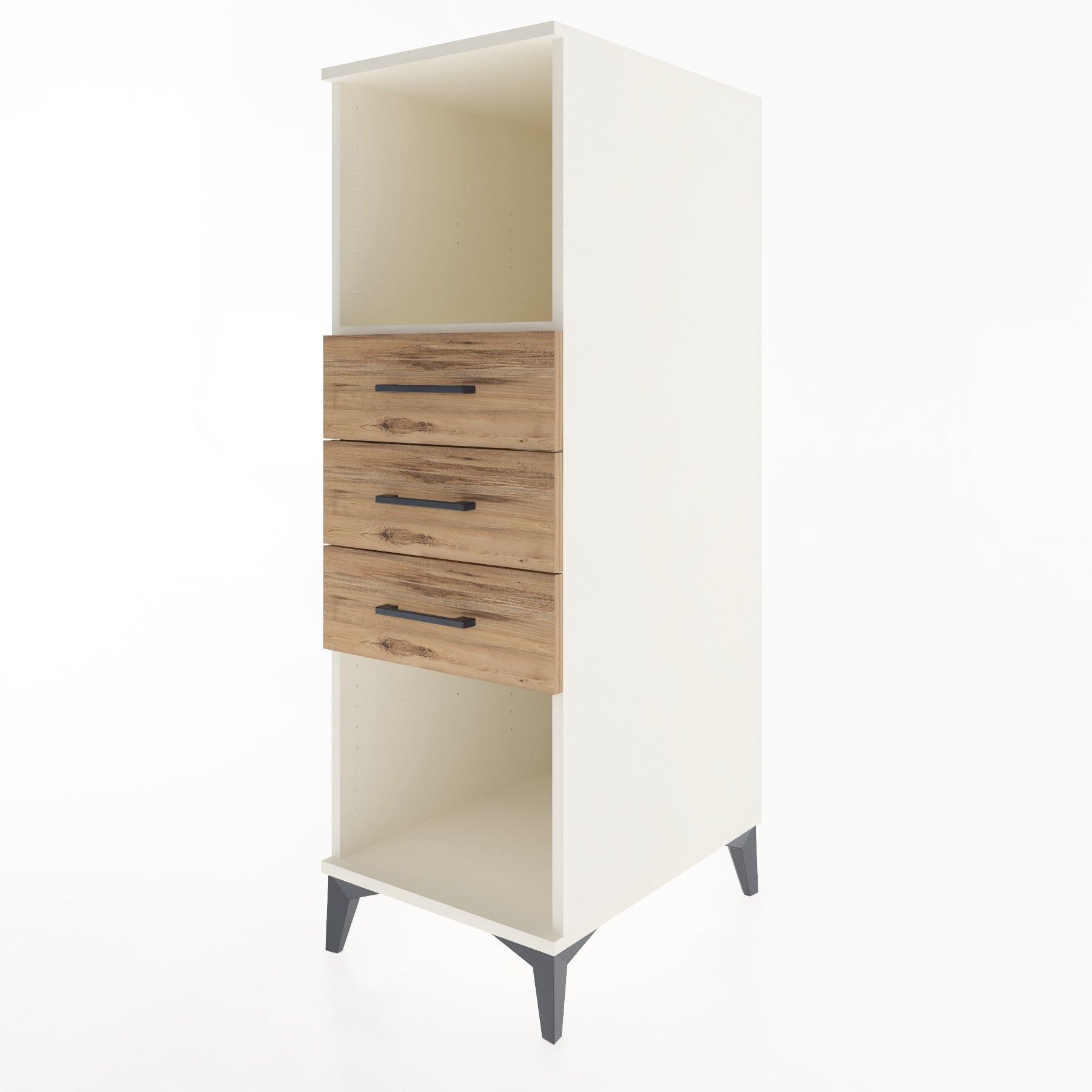 Woodntry Modular Cabinet Moonstone 44x59x122 cm with Drawers and Shelves CR117-1