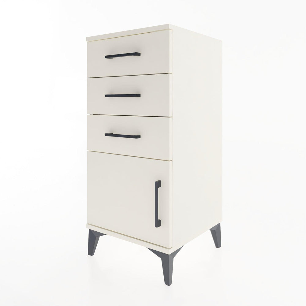 Woodntry Modüler Komodin Aytaşı 44x44x84 cm Kapaklı ve Çekmeceli KC39-1