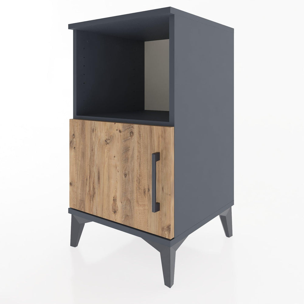 Woodntry Modular Nightstand Anthracite 44x44x68 cm with Cover and Shelf KR17-2