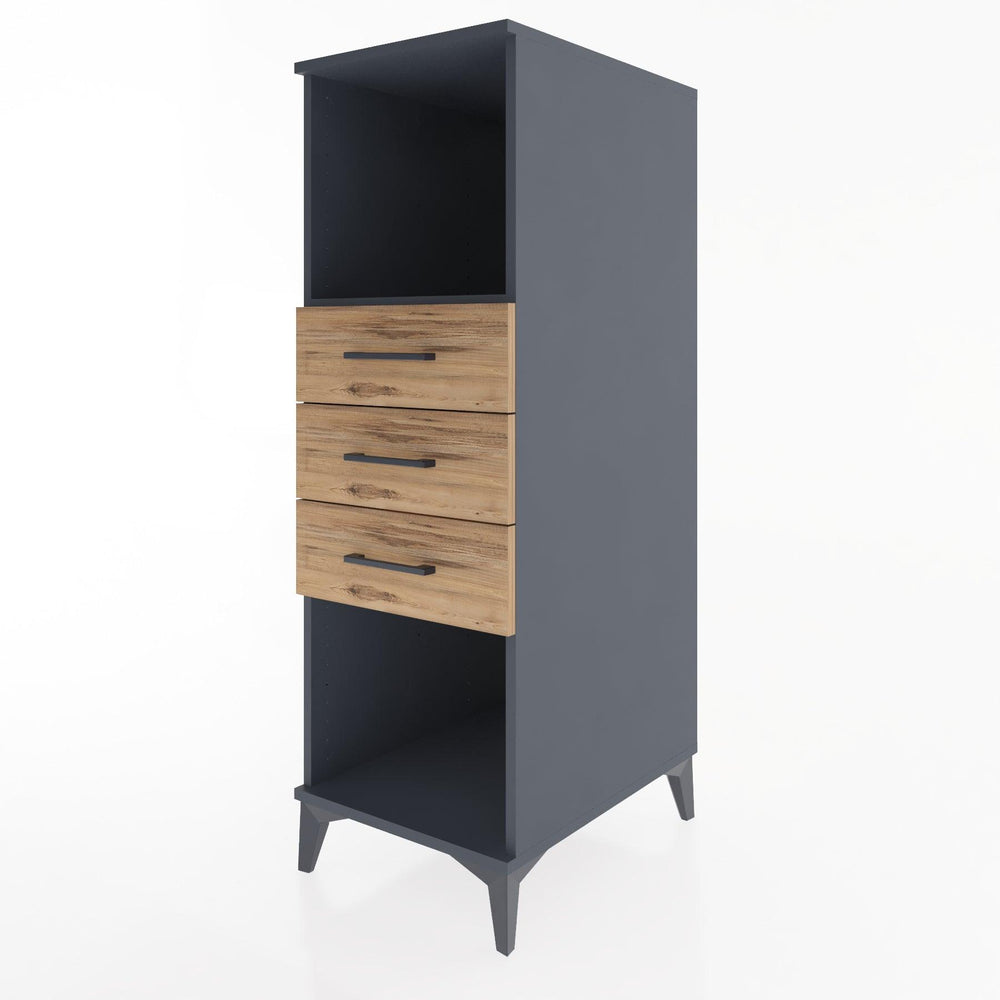 Woodntry Modular Cabinet Anthracite 44x30x122 cm with Drawers and Shelves CR117-2