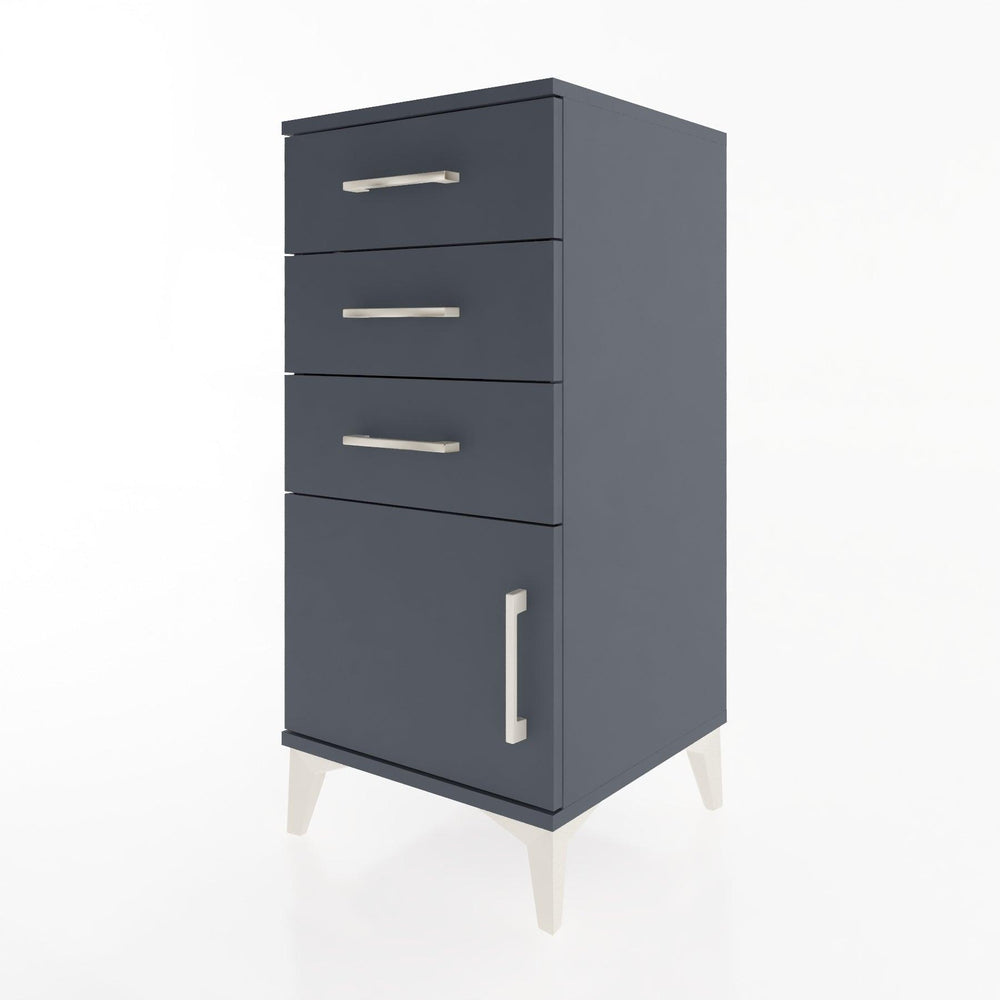Woodntry Modular Nightstand Anthracite 44x44x84 cm with Cover and Drawer KC39-2