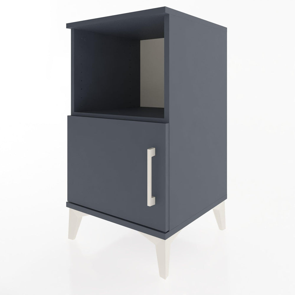 Woodntry Modular Nightstand Anthracite 44x44x68 cm with Cover and Shelf KR17-2
