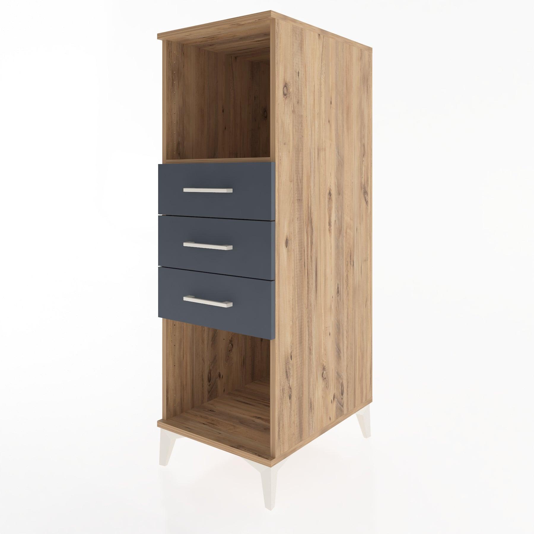 Woodntry Modular Cabinet Pine 44x59x122 cm with Drawers and Shelves CR117-3
