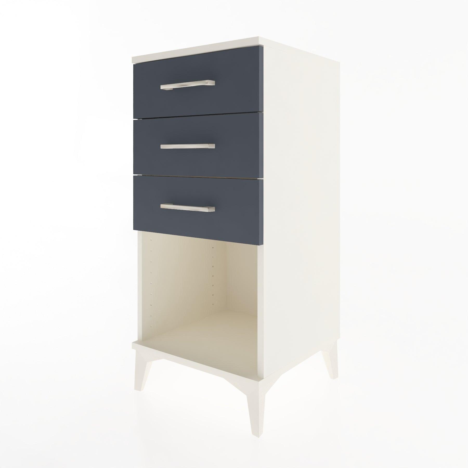 Woodntry Modular Nightstand Moonstone 44x44x84 cm with Drawer and Shelf CR18-1