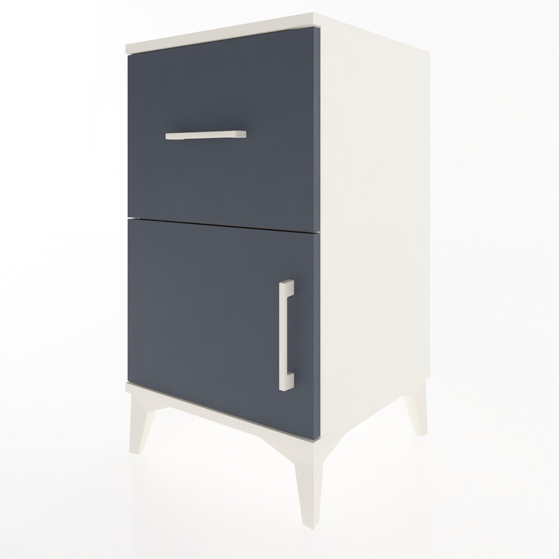 Woodntry Modular Nightstand Moonstone 44x44x68 cm with Cover and Drawer KC18-1
