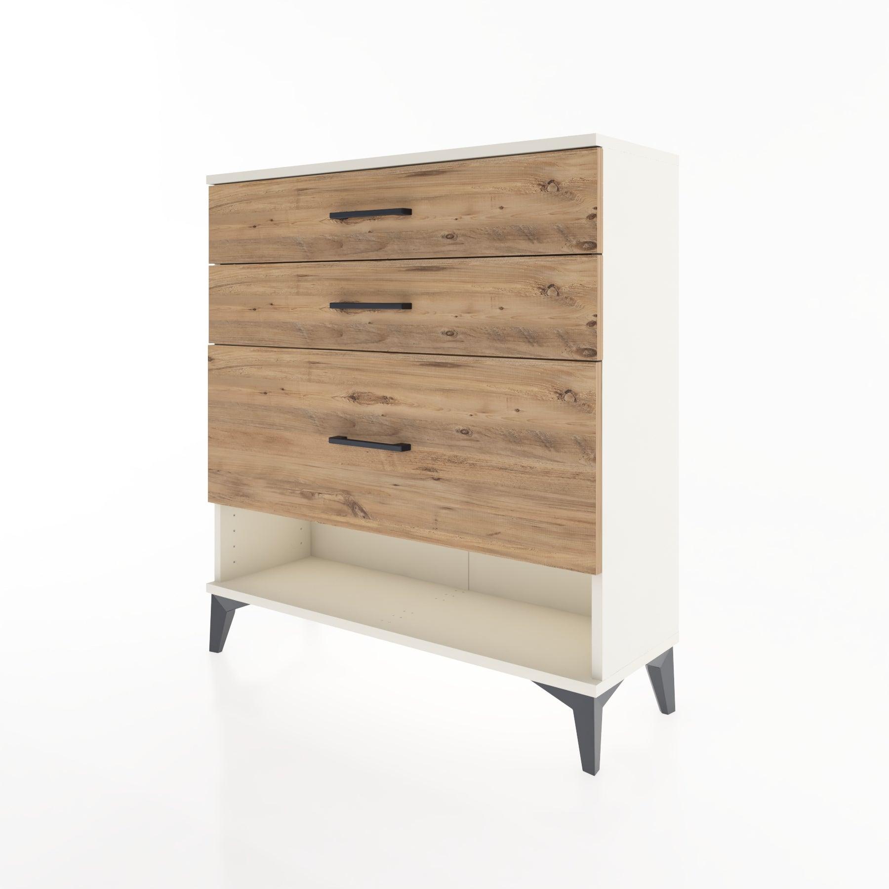 Woodntry Modular Dresser Moonstone 88x30x84 cm with Drawers and Shelves CR18-1