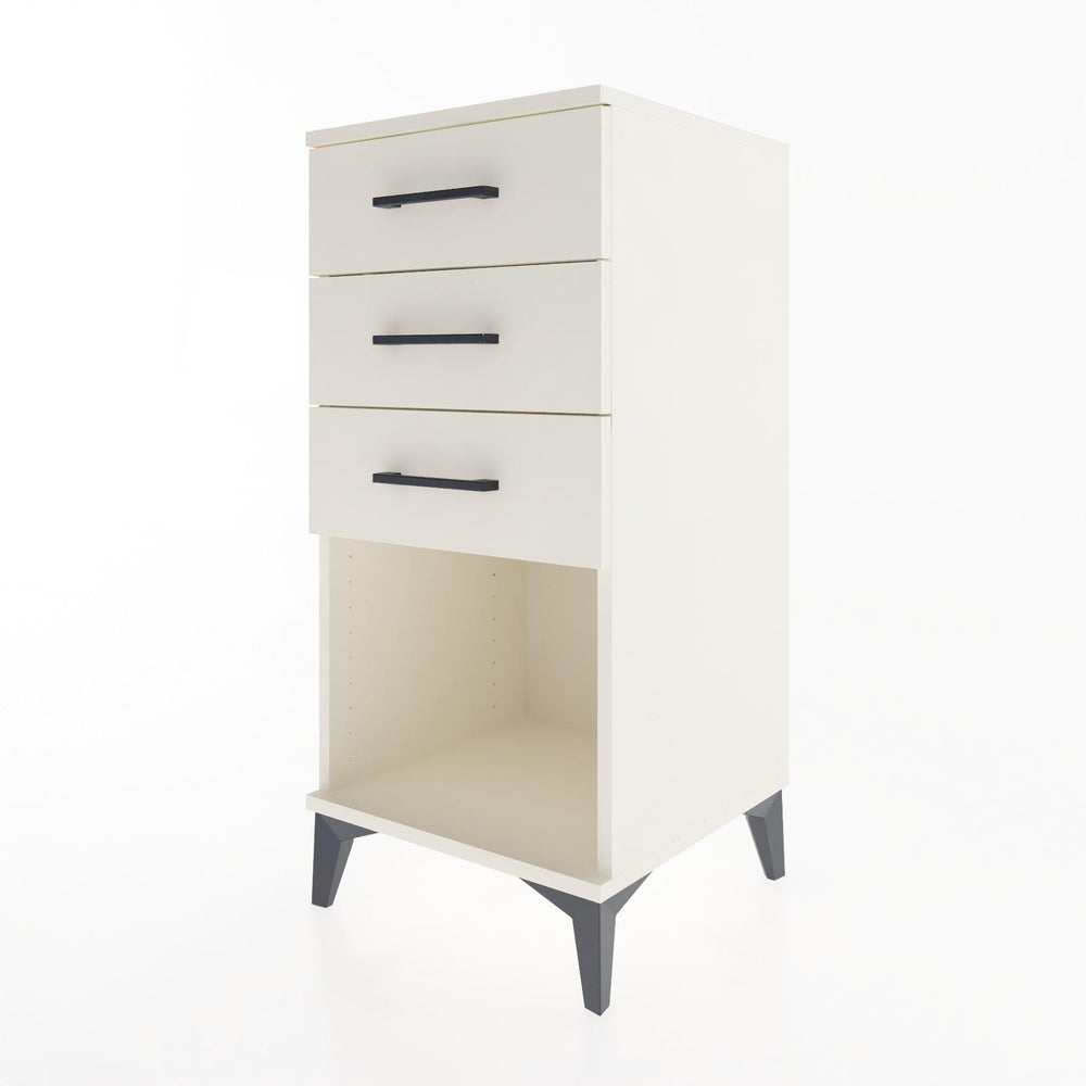 Woodntry Modular Nightstand Moonstone 44x44x84 cm with Drawer and Shelf CR18-1