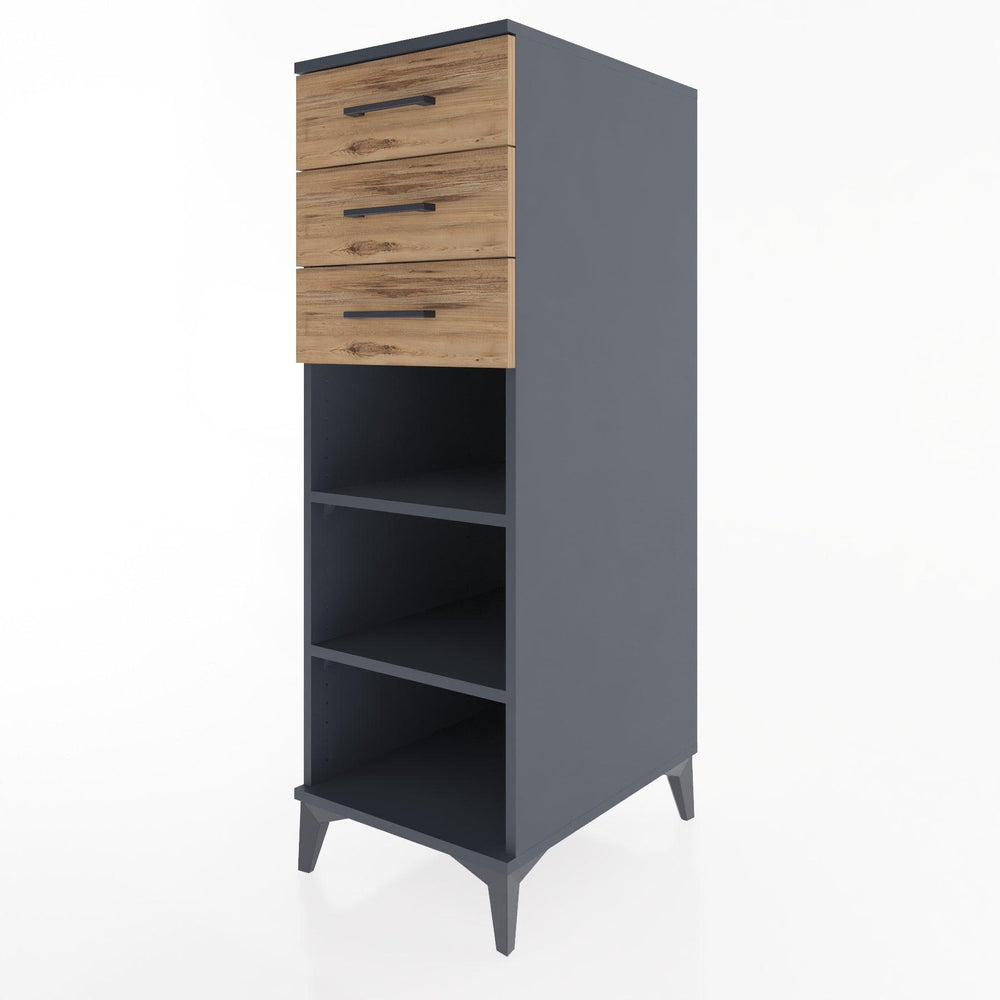Woodntry Modular Cabinet Anthracite 44x30x122 cm with Drawers and Shelves CR118-2