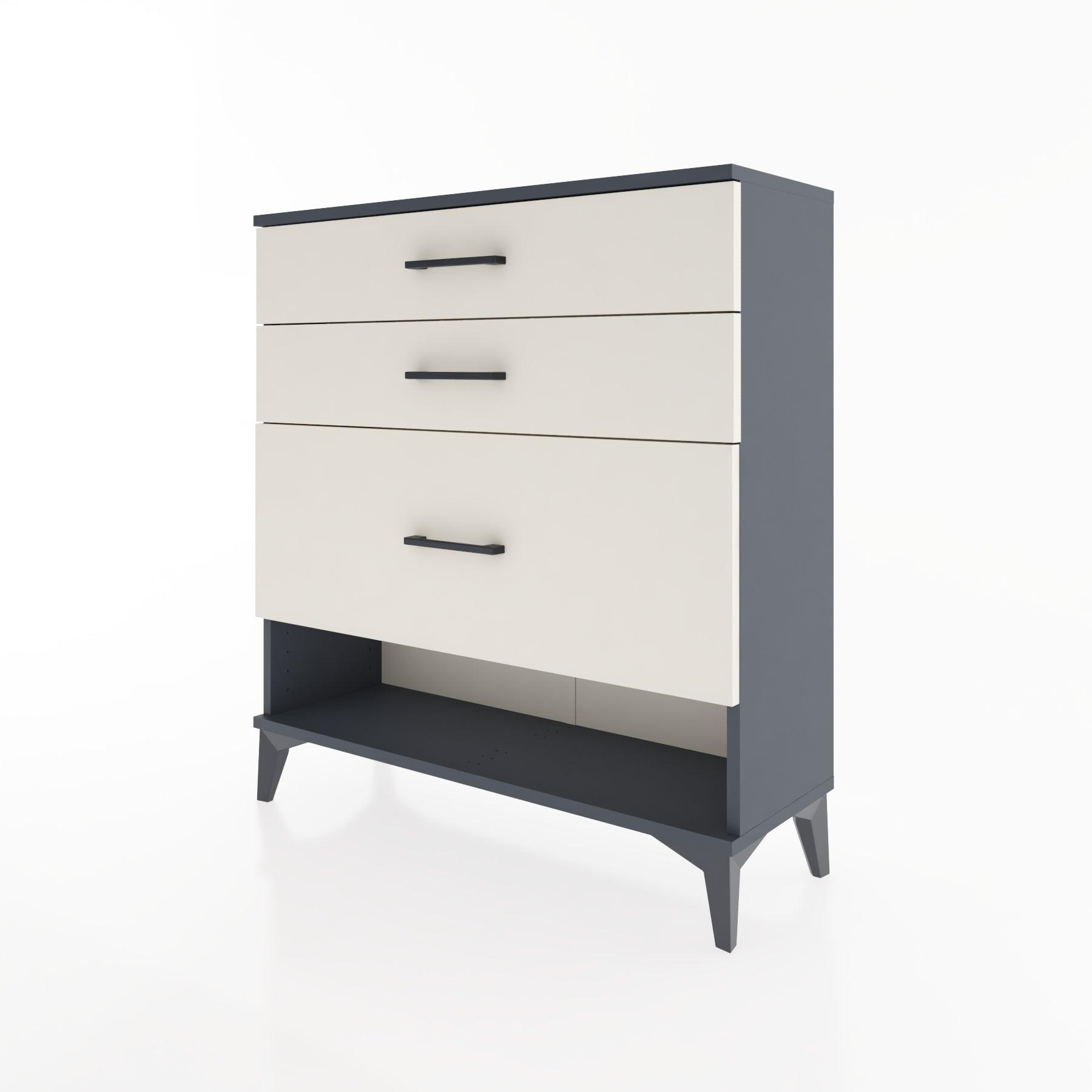 Woodntry Modular Dresser Anthracite 88x30x84 cm with Drawers and Shelves CR18-2