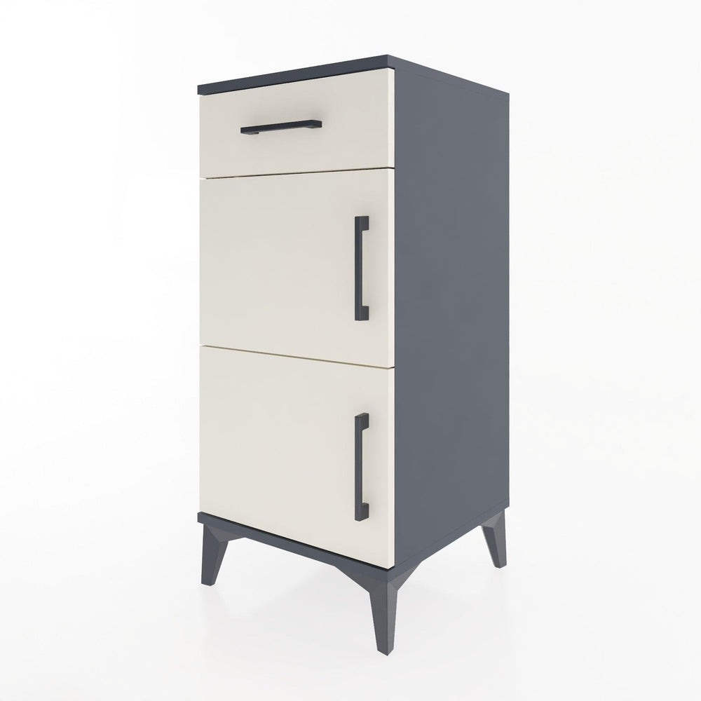 Woodntry Modüler Komodin Antrasit 44x44x84 cm Kapaklı ve Çekmeceli KC40-2