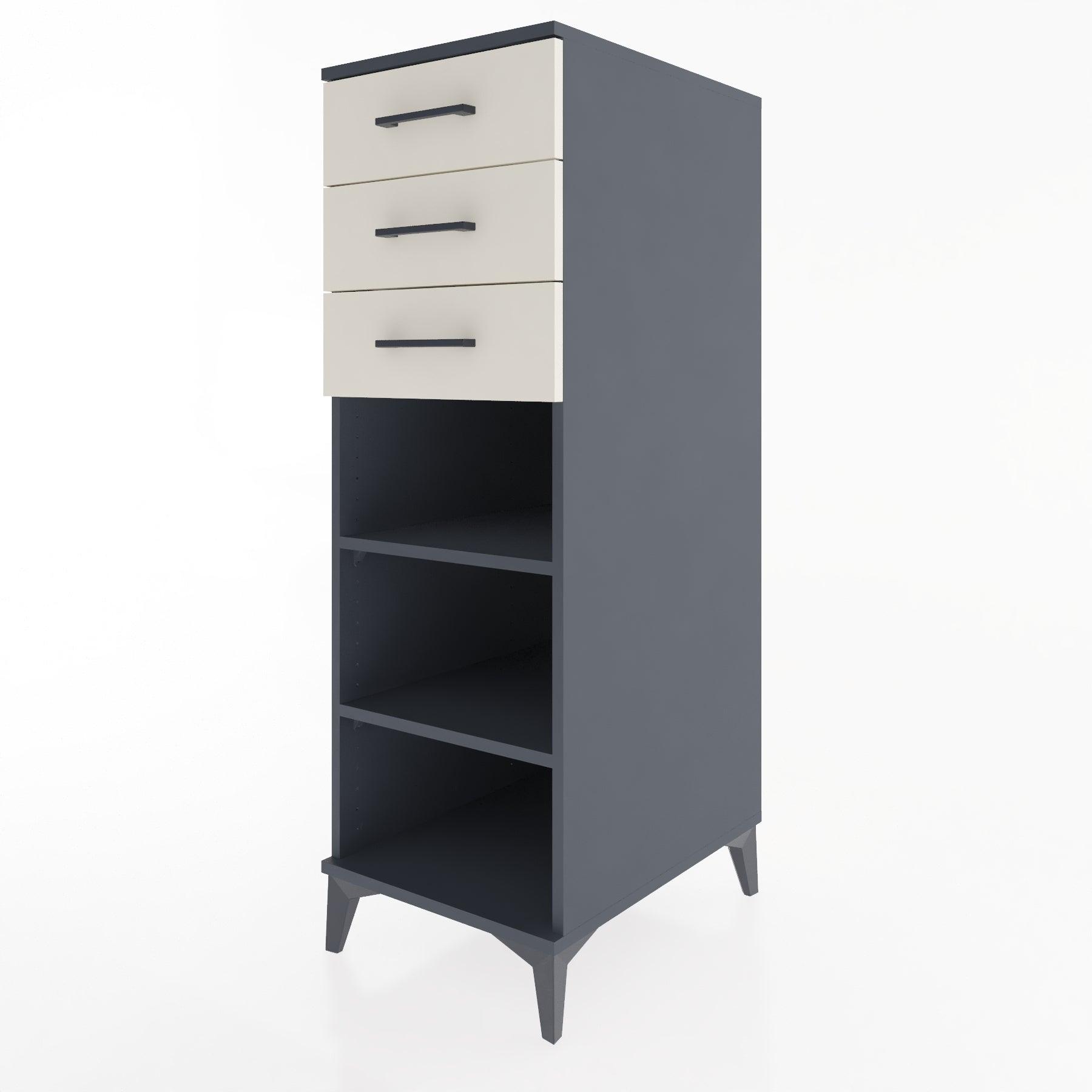 Woodntry Modular Cabinet Anthracite 44x30x122 cm with Drawers and Shelves CR118-2