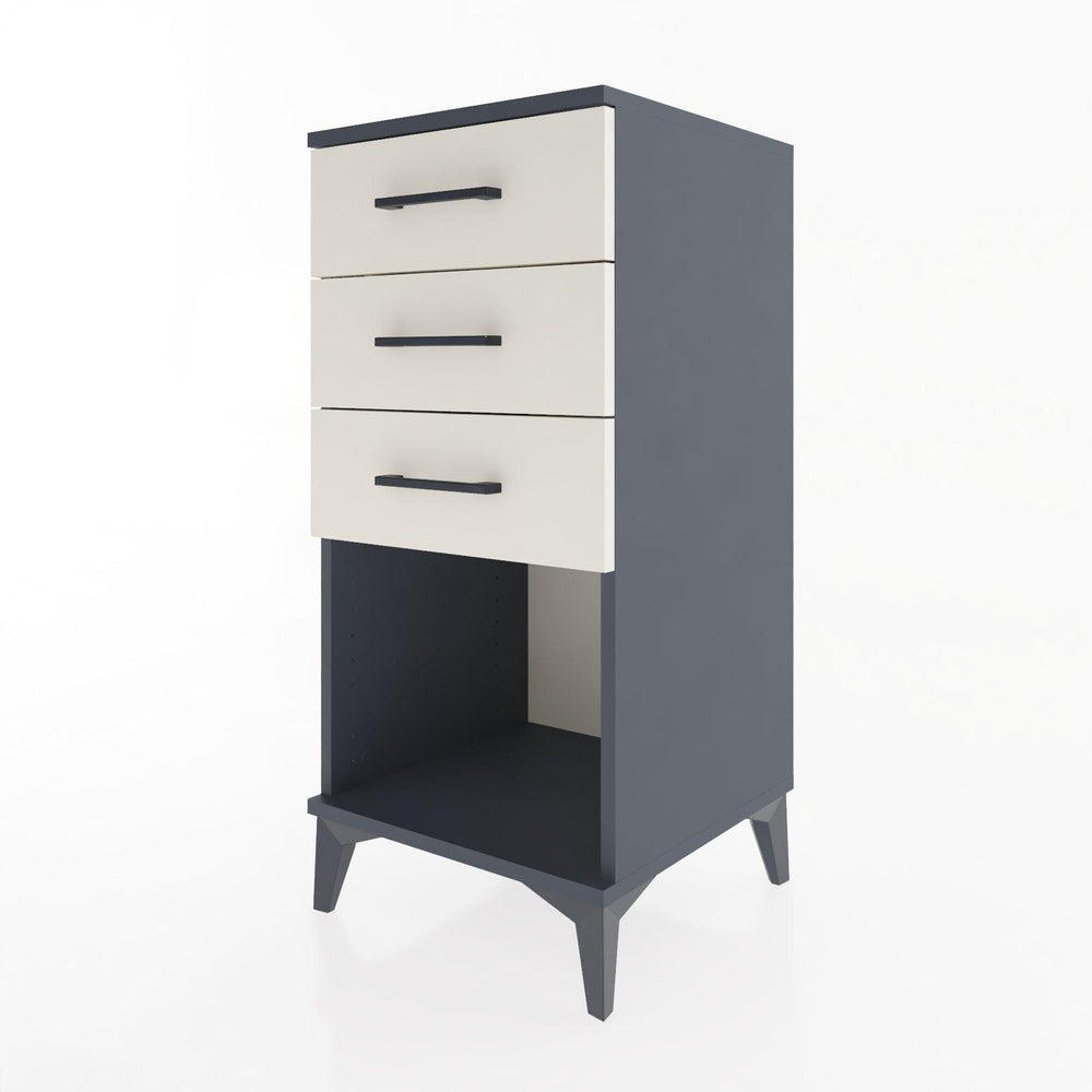 Woodntry Modular Nightstand Anthracite 44x44x84 cm with Drawers and Shelves CR18-2