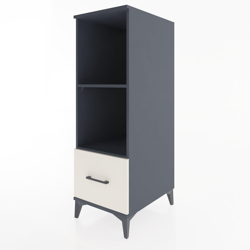 Woodntry Modüler Dolap Antrasit 44x30x122 cm Çekmeceli ve Raflı CR68-2