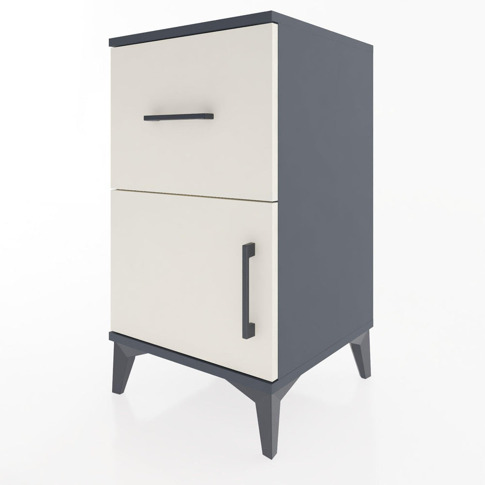 Woodntry Modular Nightstand Anthracite 44x44x68 cm with Cover and Drawer KC18-2