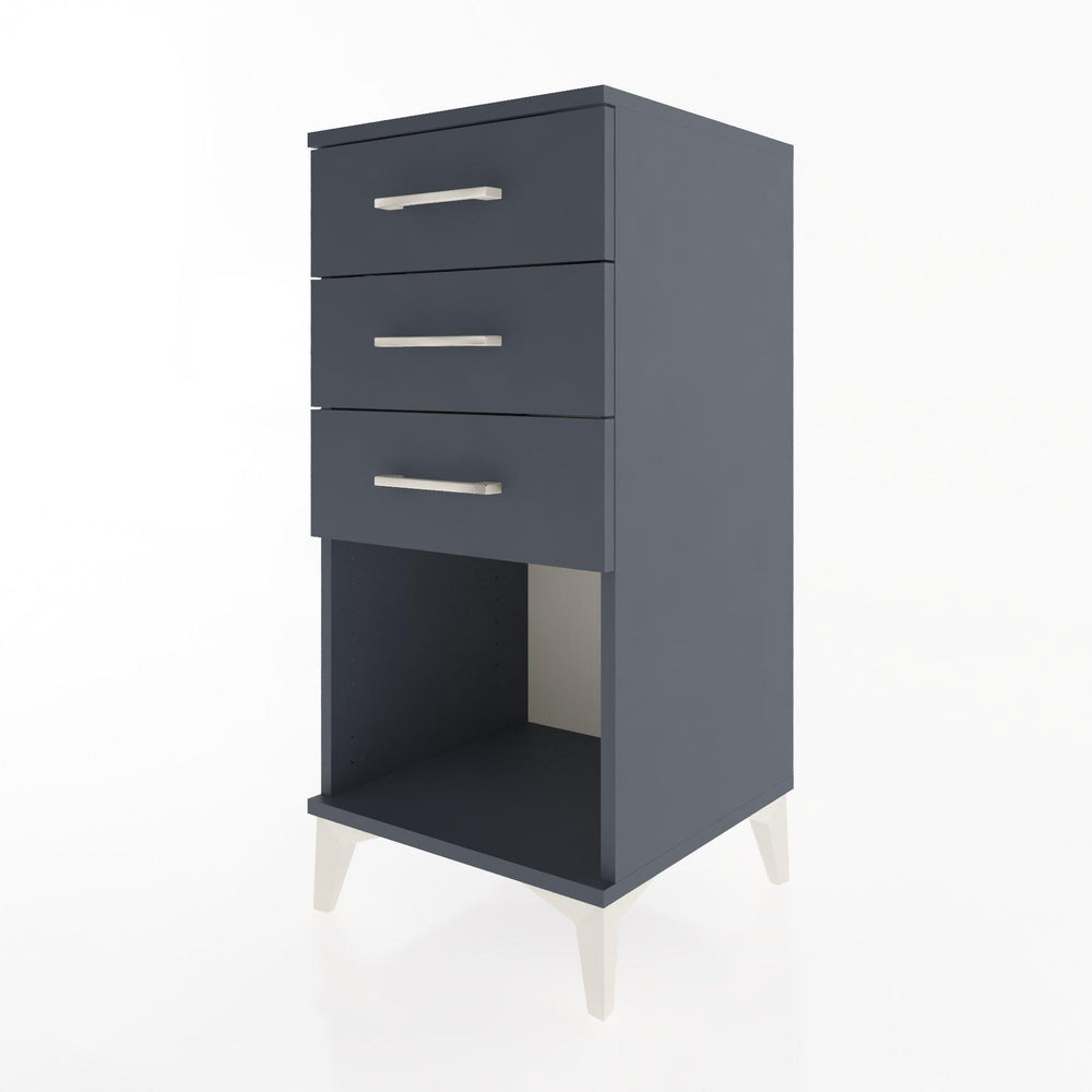 Woodntry Modular Nightstand Anthracite 44x44x84 cm with Drawers and Shelves CR18-2