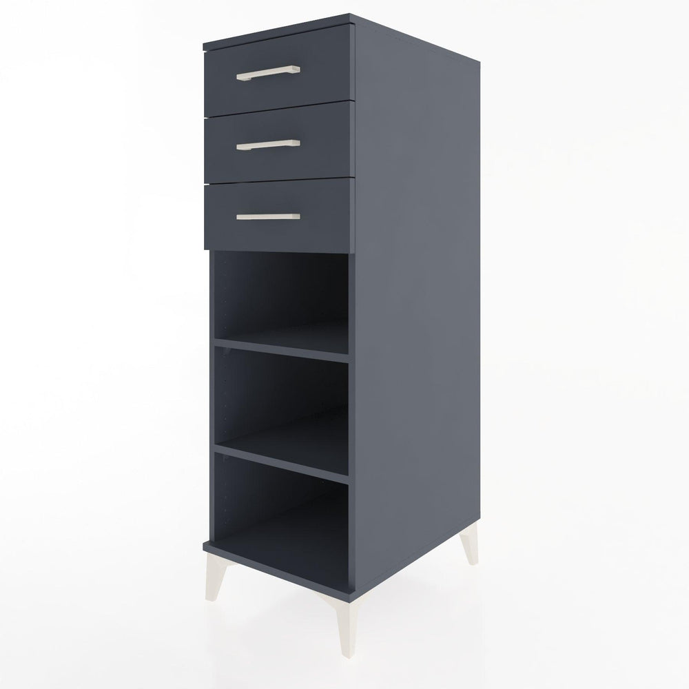 Woodntry Modüler Dolap Antrasit 44x59x122 cm Çekmeceli ve Raflı CR118-2