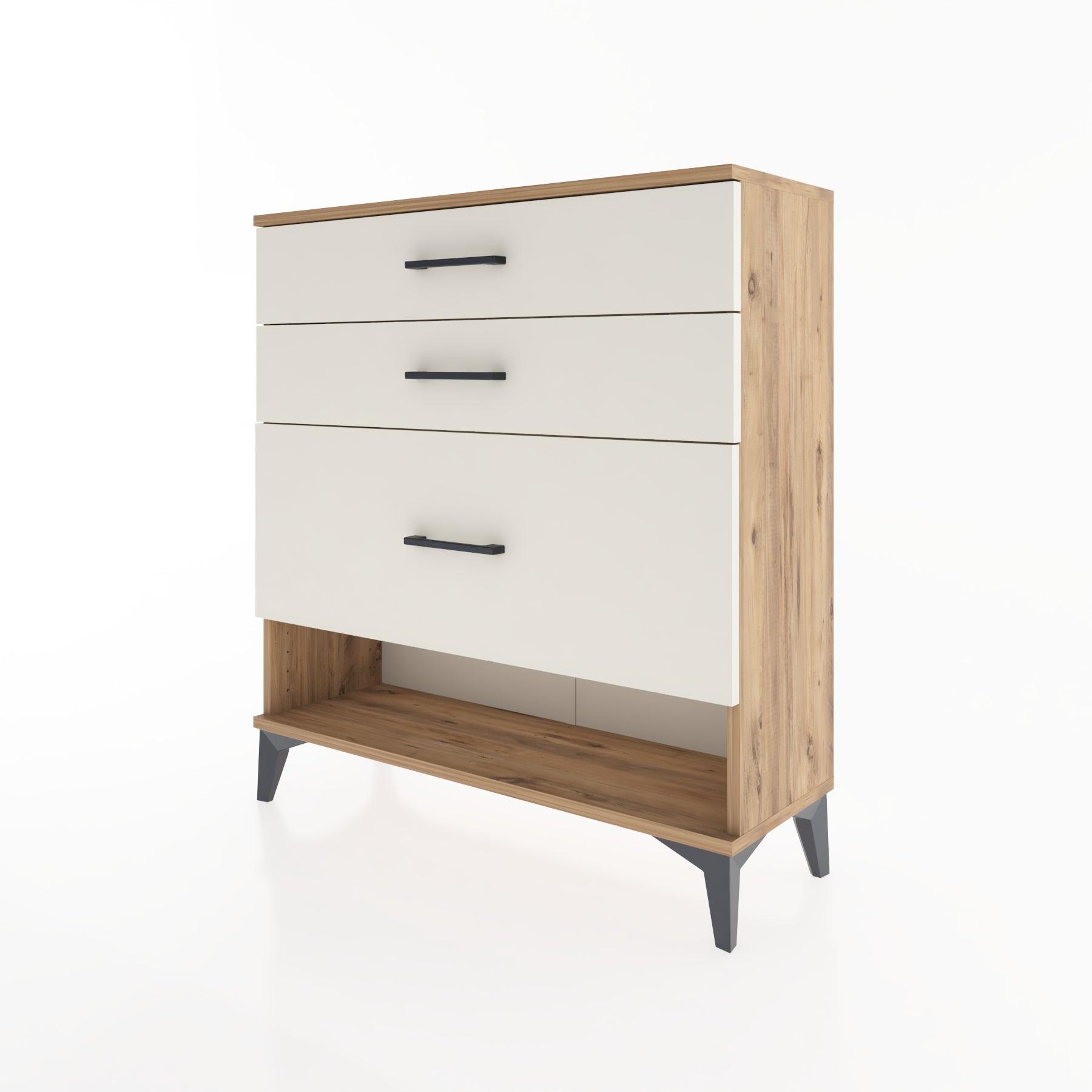 Woodntry Modular Dresser Pine 88x30x84 cm with Drawers and Shelves CR18-3