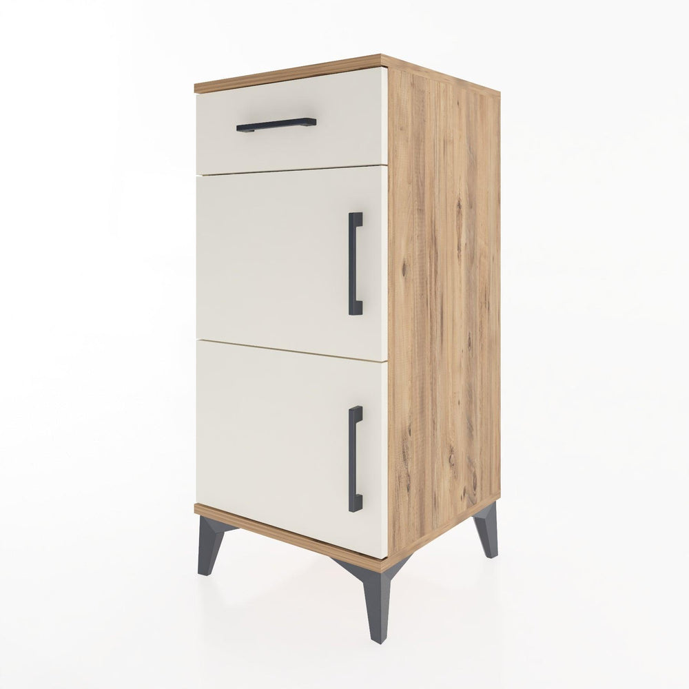 Woodntry Modular Nightstand Pine 44x44x84 cm with Cover and Drawer KC40-3