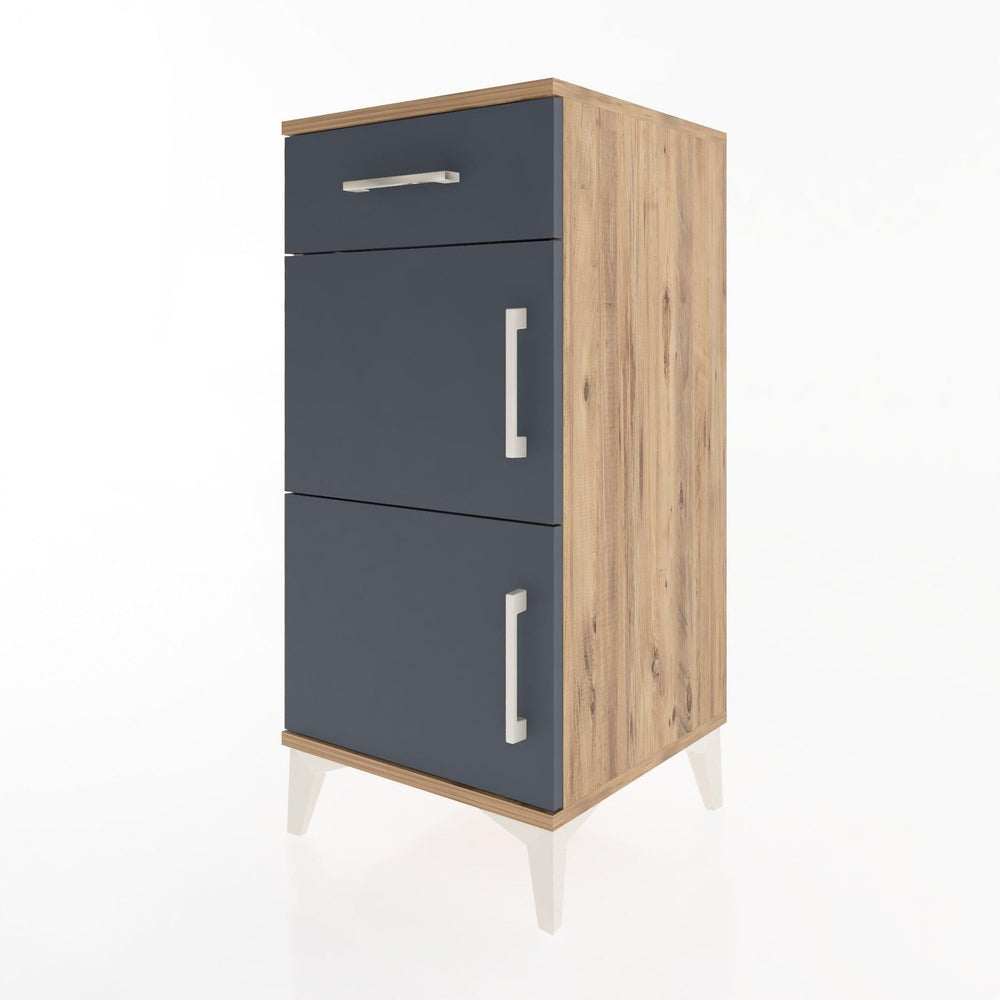 Woodntry Modular Nightstand Pine 44x44x84 cm with Cover and Drawer KC40-3