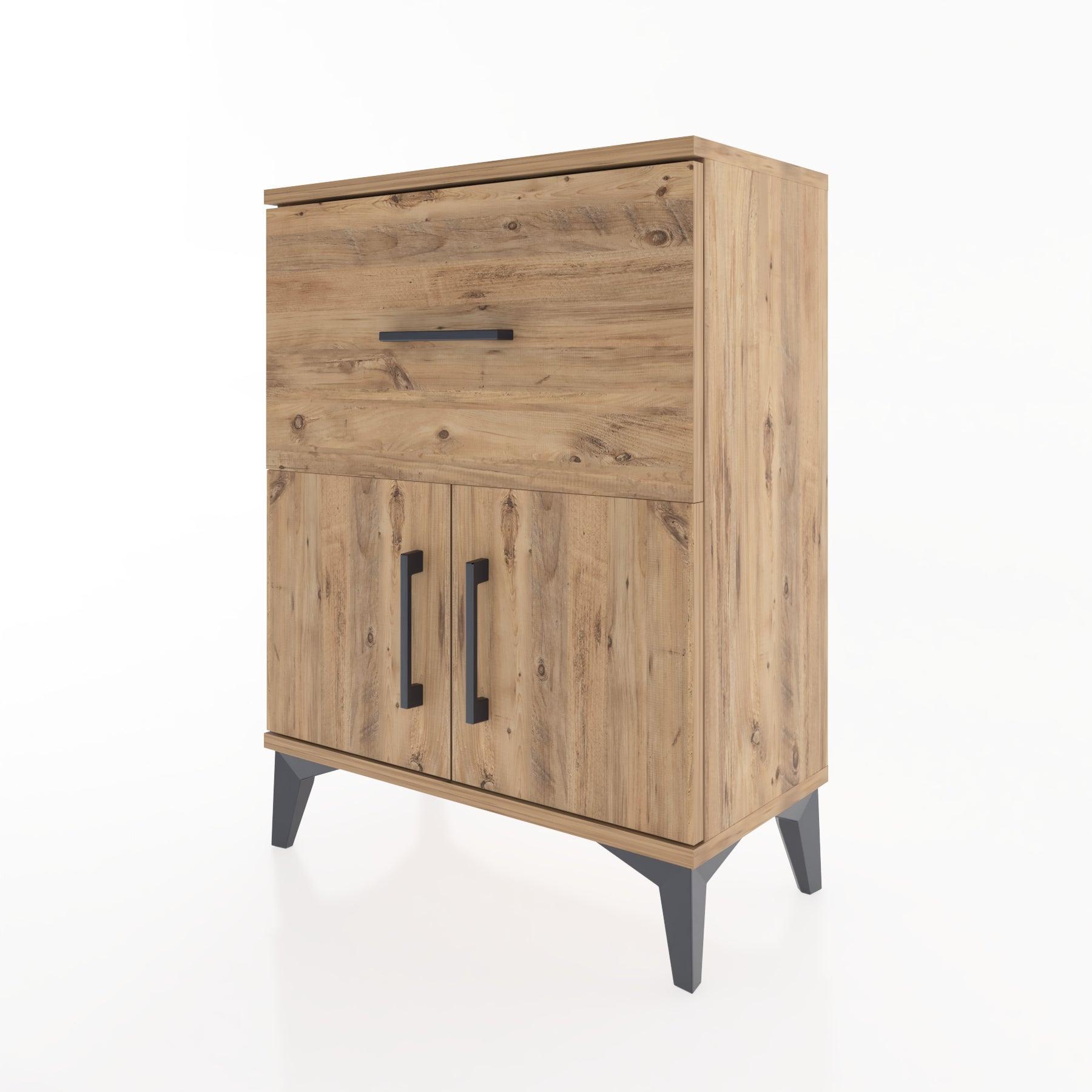 Woodntry Modular Nightstand Pine 60x30x68 cm with Cover and Drawer KC18-3