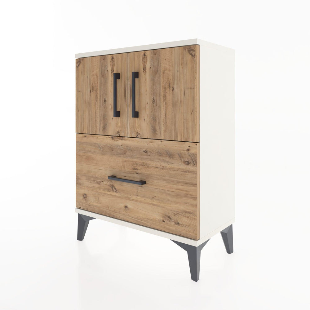 Woodntry Modular Nightstand Moonstone 60x30x68 cm with Cover and Drawer KC19-1