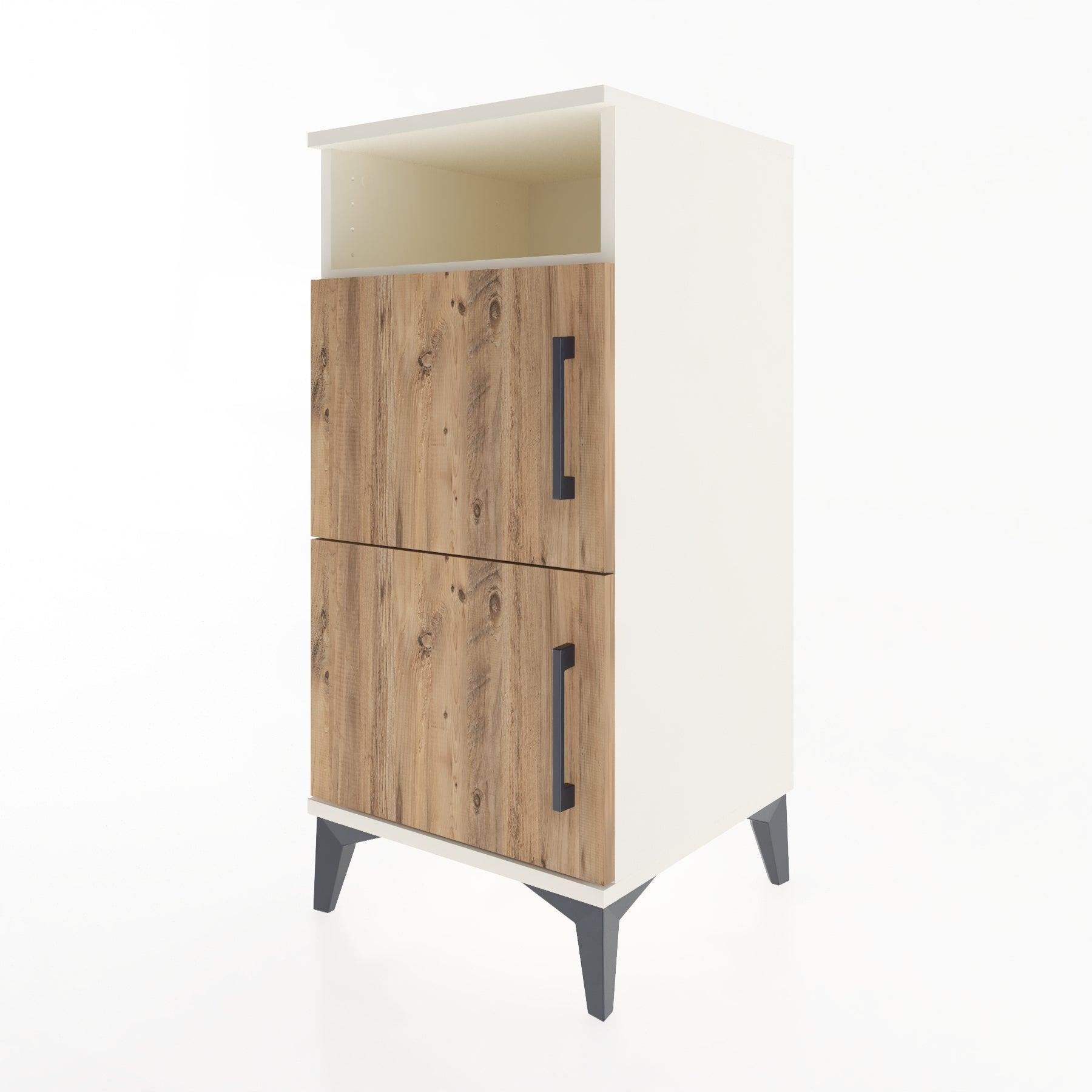 Woodntry Modular Nightstand Moonstone 44x44x84 cm with Cover and Shelf KR41-1