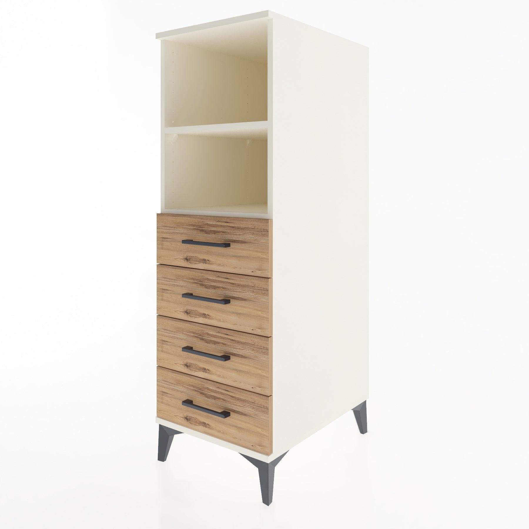 Woodntry Modular Cabinet Moonstone 44x59x122 cm with Drawers and Shelves CR119-1