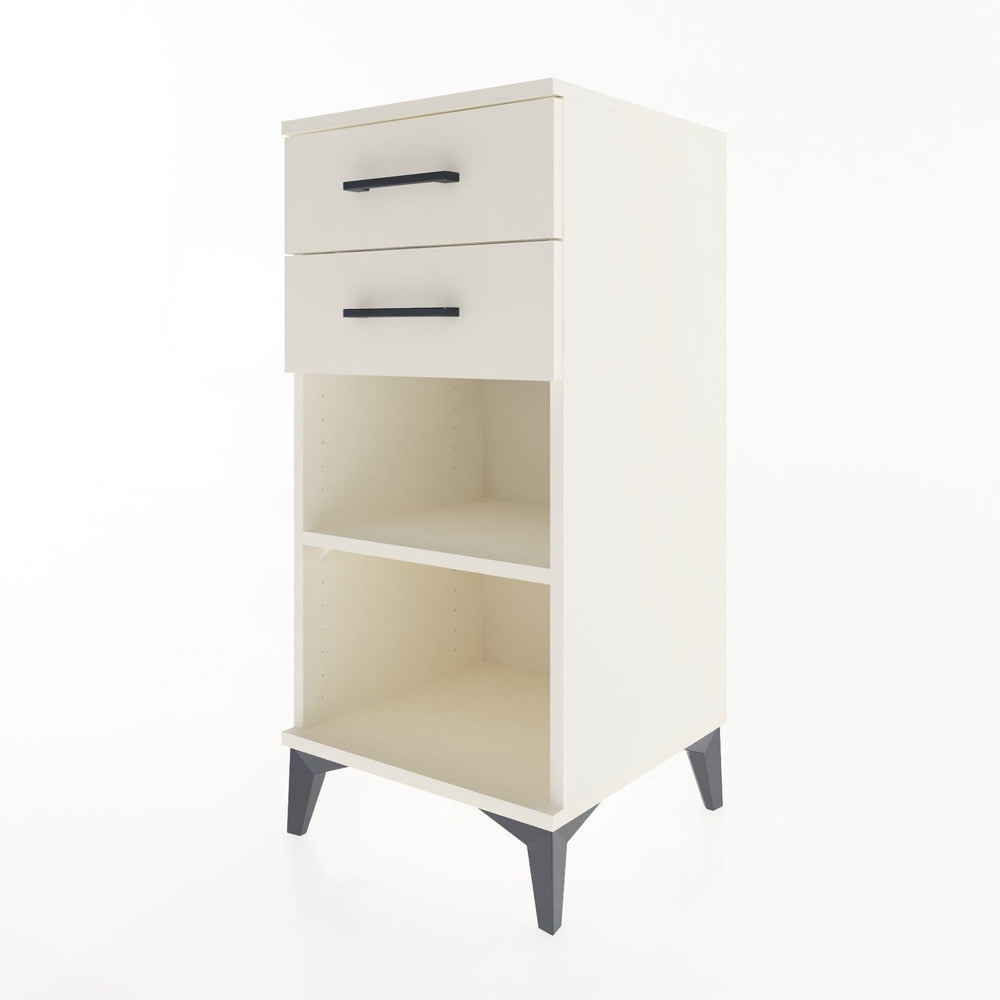 Woodntry Modular Nightstand Moonstone 44x44x84 cm with Drawer and Shelf CR19-1