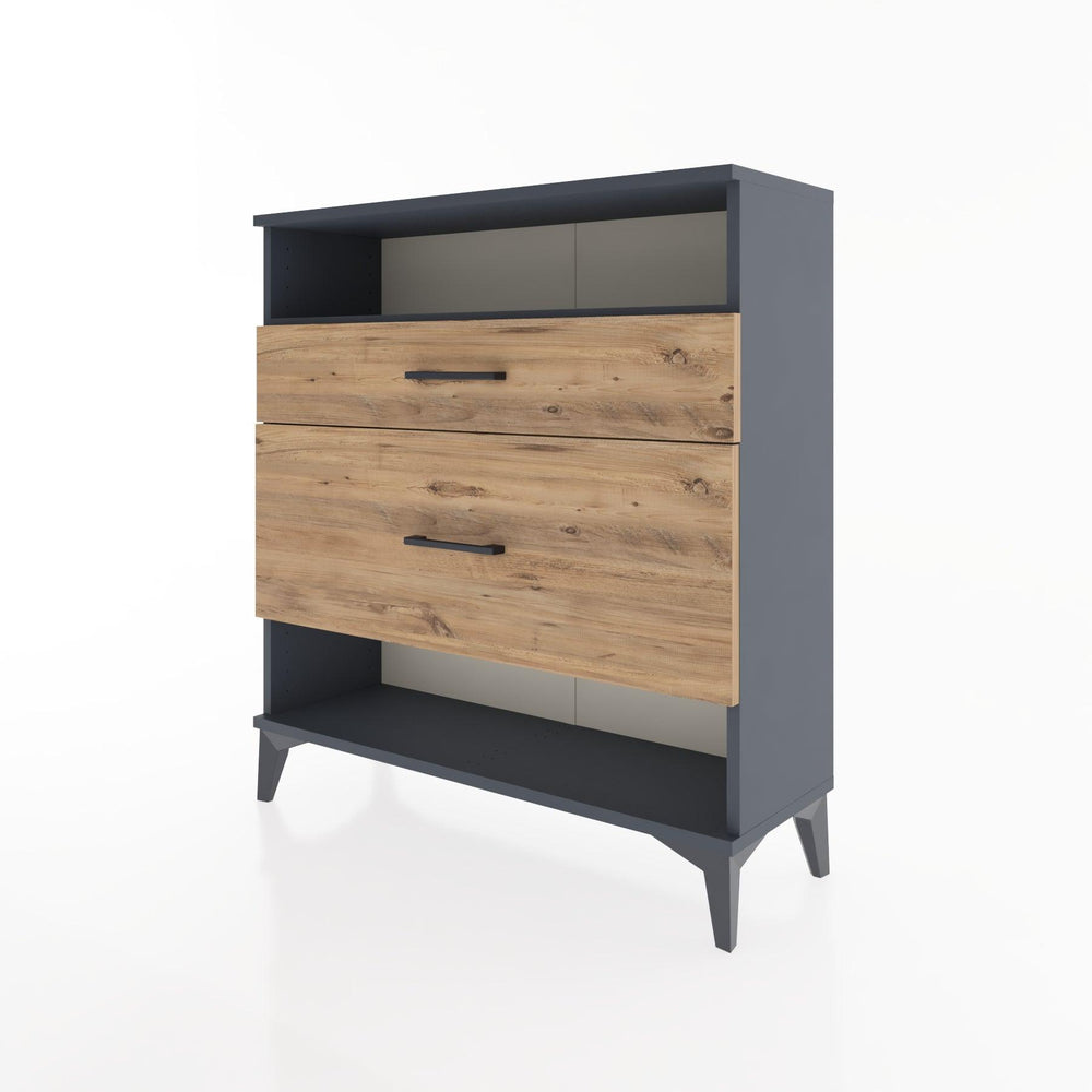 Woodntry Modüler Şifonyer Antrasit 88x30x84 cm Çekmeceli ve Raflı CR19-2