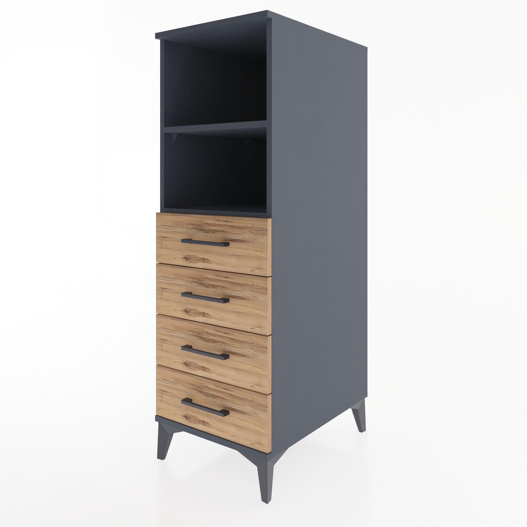 Woodntry Modular Cabinet Anthracite 44x30x122 cm with Drawers and Shelves CR119-2