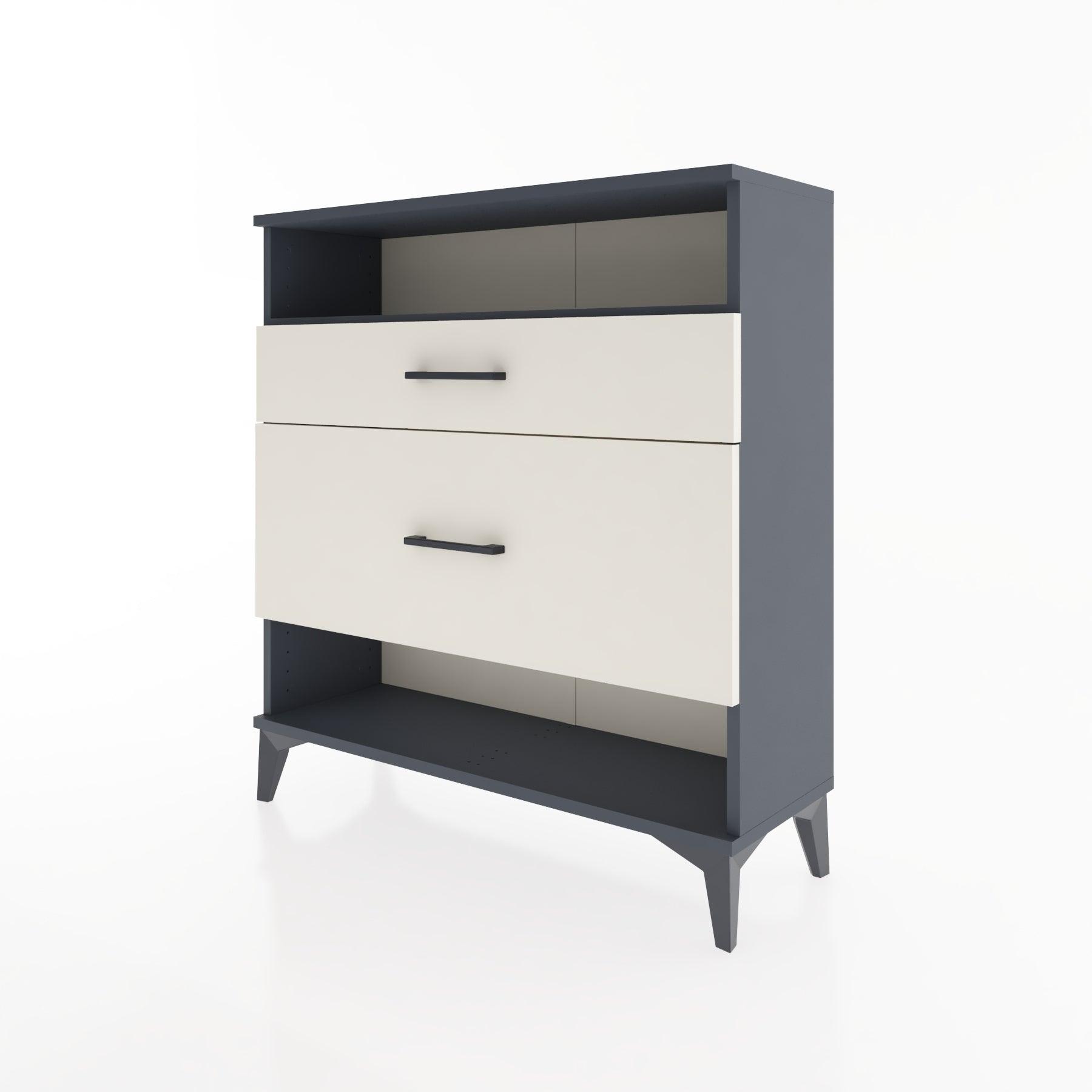 Woodntry Modular Dresser Anthracite 88x30x84 cm with Drawers and Shelves CR19-2