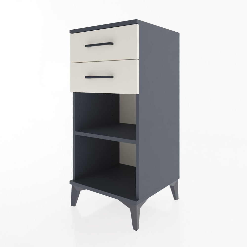 Woodntry Modular Nightstand Anthracite 44x44x84 cm with Drawers and Shelves CR19-2