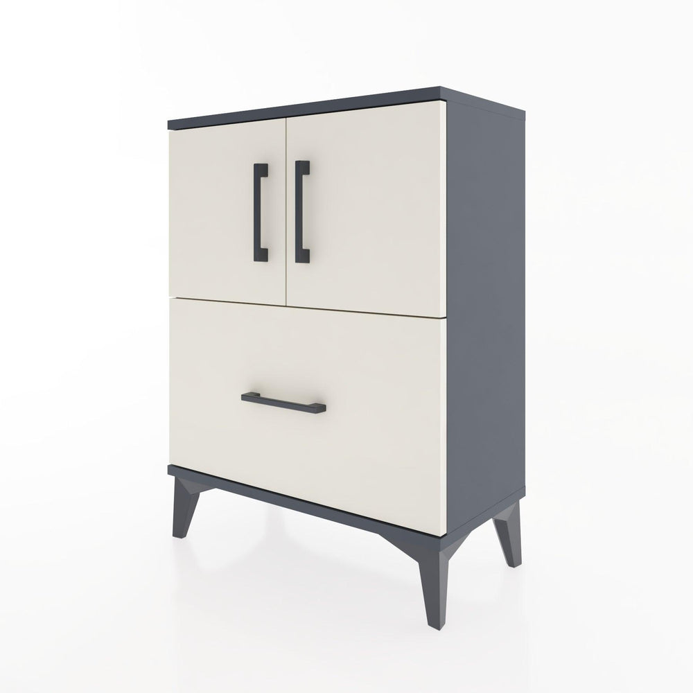 Woodntry Modular Nightstand Anthracite 60x30x68 cm with Cover and Drawer KC19-2