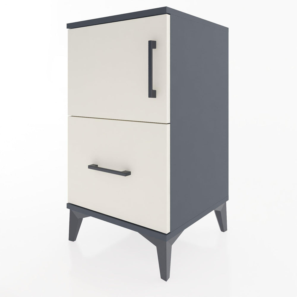 Woodntry Modular Nightstand Anthracite 44x44x68 cm with Cover and Drawer KC19-2