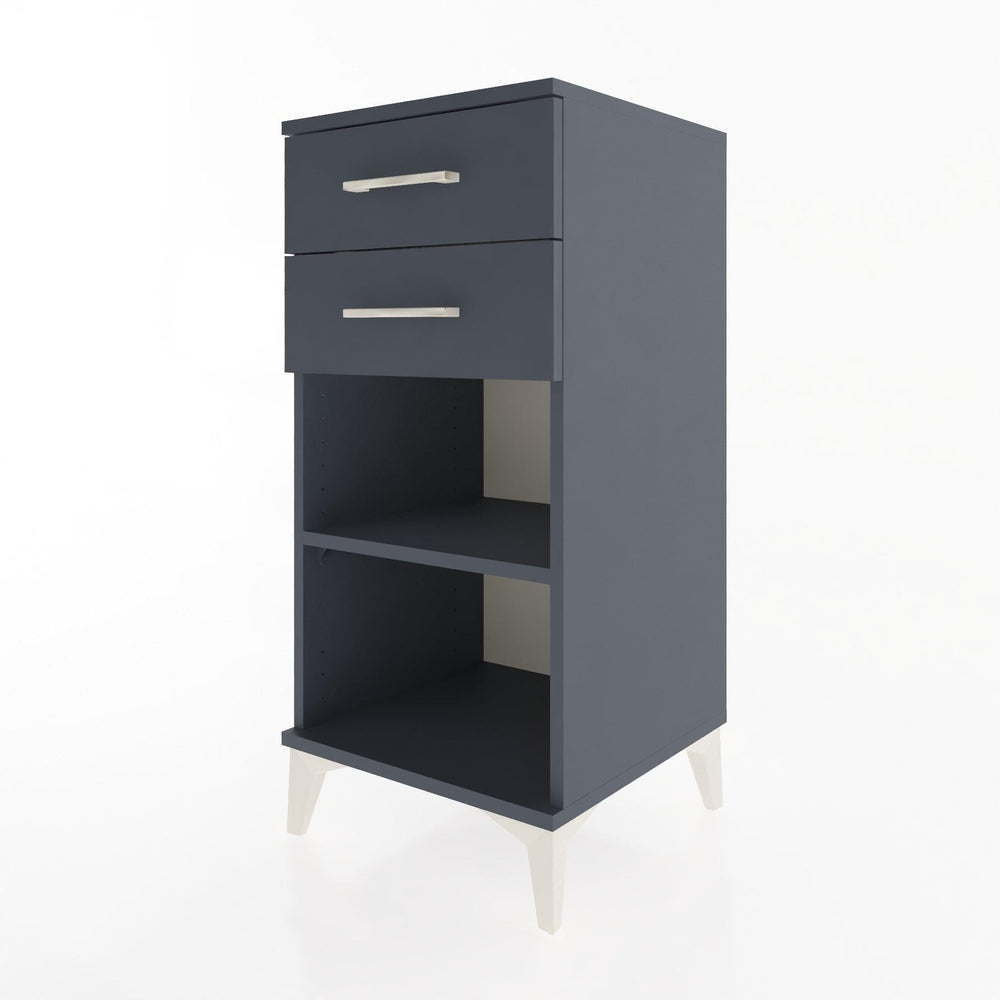 Woodntry Modular Nightstand Anthracite 44x44x84 cm with Drawers and Shelves CR19-2