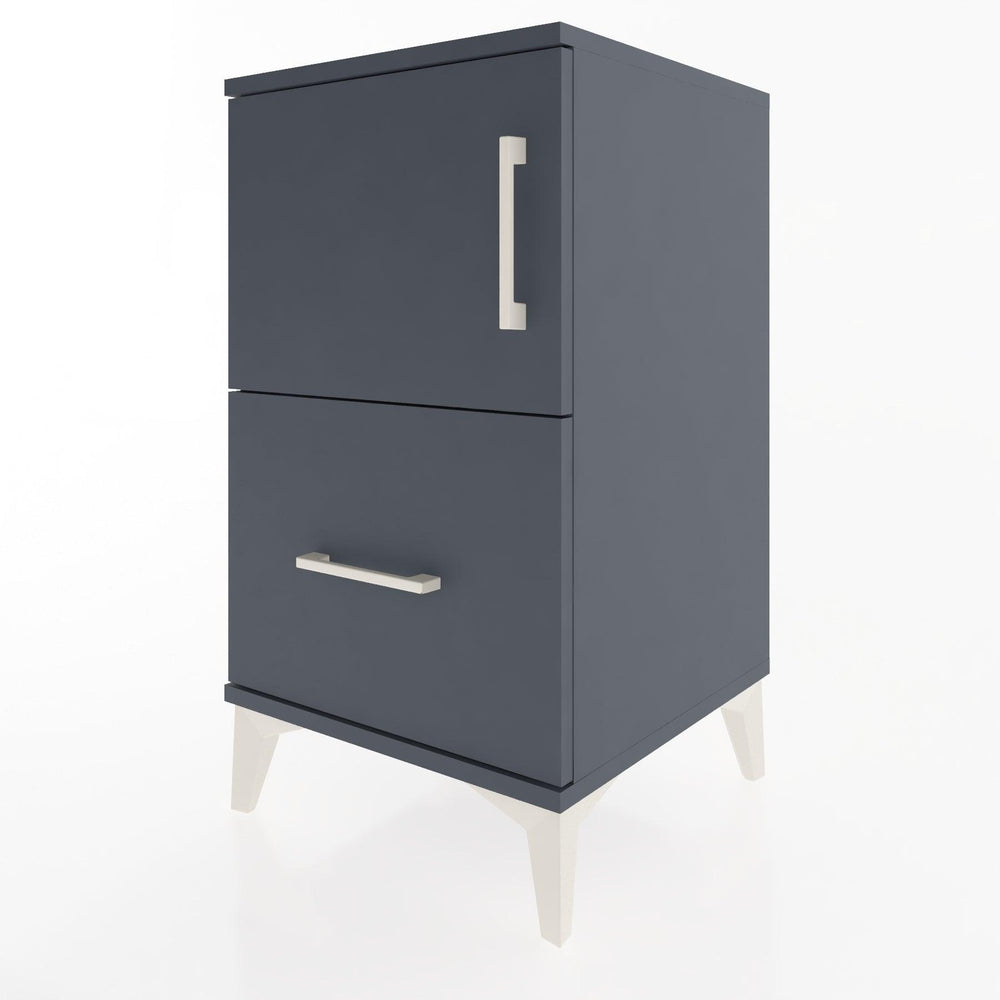 Woodntry Modular Nightstand Anthracite 44x44x68 cm with Cover and Drawer KC19-2